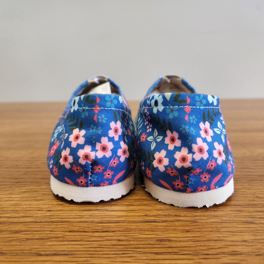 Groove Bags Floral Black Lab Blue Casual Fabric Slip On Shoes - Picture 3 of 12